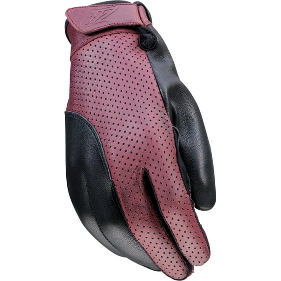 Z1R Combiner Womens Leather Motorcycle Gloves Black/Red XS