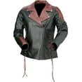 thumbnail image 1 of Z1R Combiner Womens Leather Motorcycle Jacket Black SM, 1 of 2