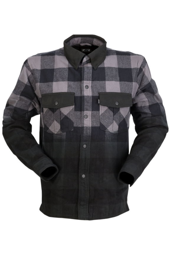Duke Ombre Mens Button Up Long Sleeve Shirt Black/Gray 4XL