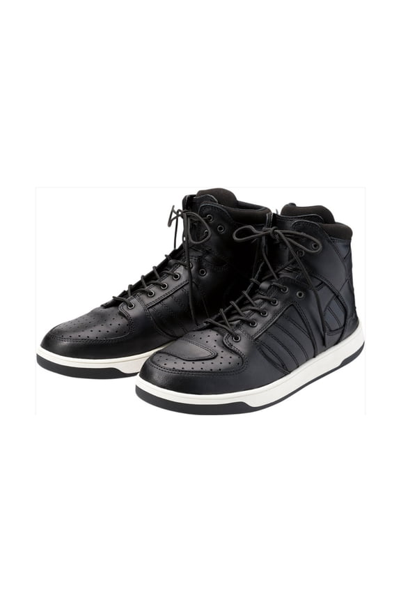 Frontline Mens Leather Motorcycle Boots Black 9 USA