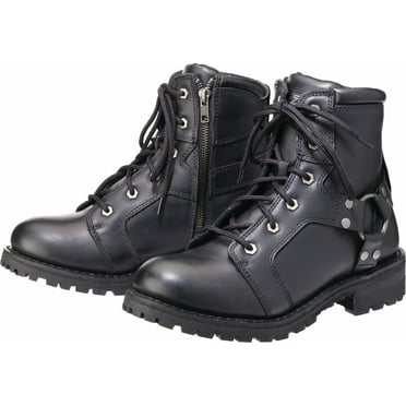 Z1R High Rise Womens Leather Motorcycle Boots Black 6 USA