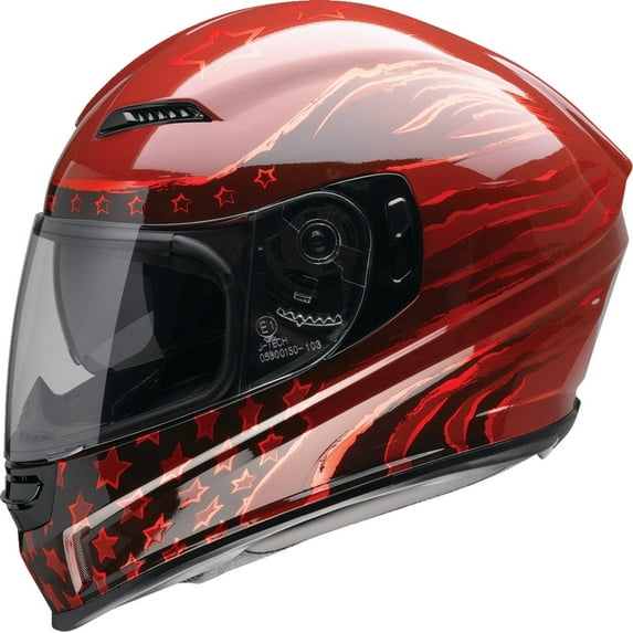 Z1R Jackal Patriot Motorcycle Helmet Red XL