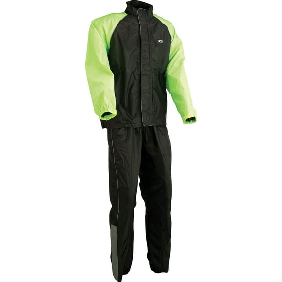 Z1R Mens 2-Piece Rainsuit Black/Hi-Vis MD