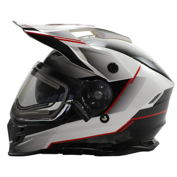Z1R Range Bladestorm Snow Helmet w/Heated Electric Shield Black/Red/White SM