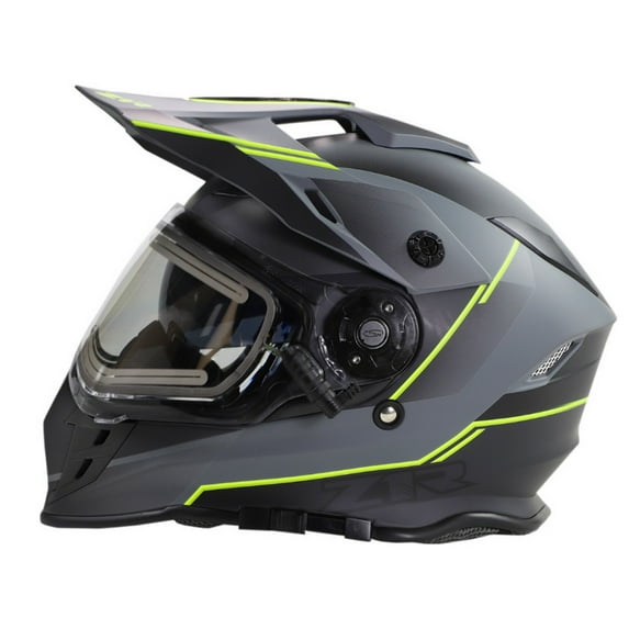 Z1R Range Bladestorm Snow Helmet w/Heated Electric Shield Gray/Black/Yellow LG