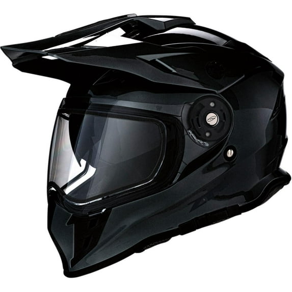Z1R Range Solid snowmobile helmet with Dual-Lens Shield (X-Small, Black)