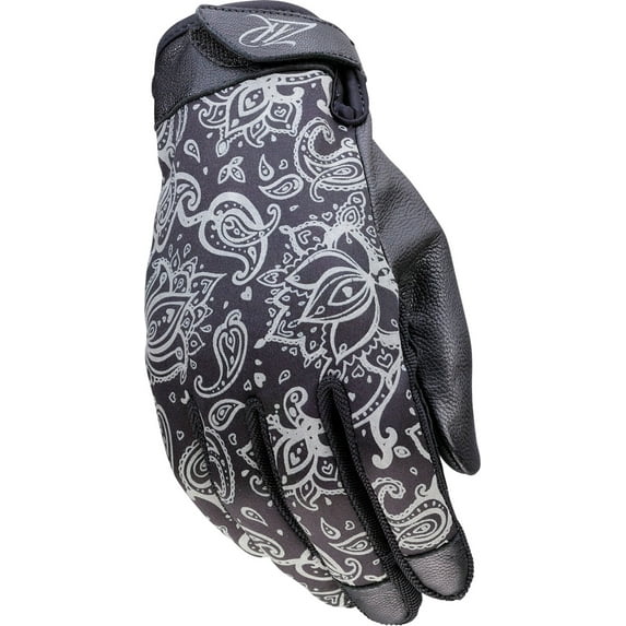 Z1R Reflective Womens Motorcycle Leather Gloves Black SM