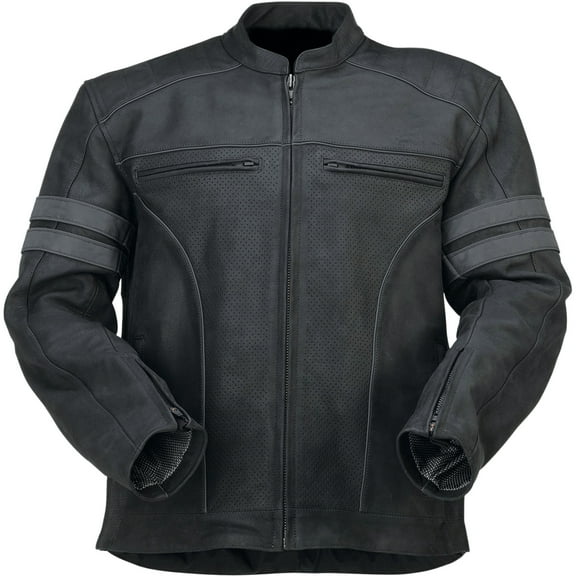 Z1R Remedy Mens Leather Motorcycle Jacket Black XXL
