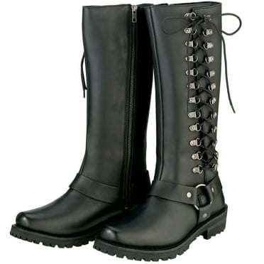 Z1R Savage Womens Leather Riding Boots Black 10