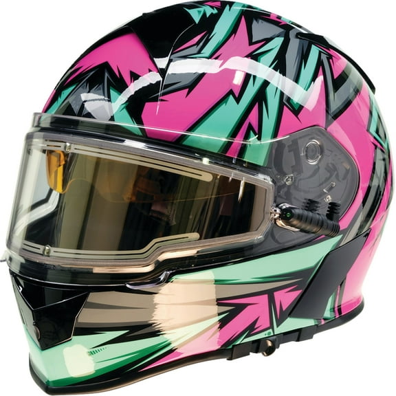 Z1R Warrant Neuron Snow Helmet w/Heated Electric Shield Pink Teal MD