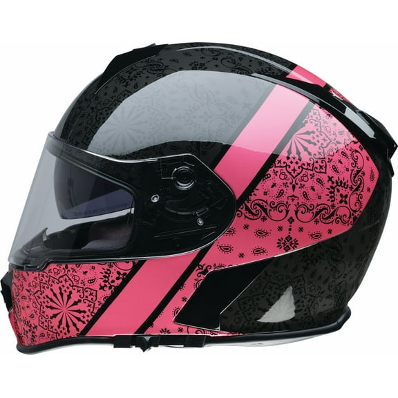 Z1R Warrant PAC Motorcycle Helmet Black/Pink XS