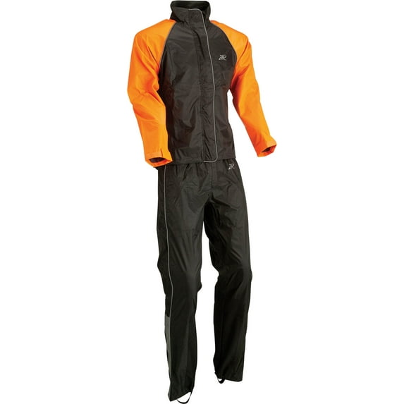 Z1R Womens 2-Piece Rainsuit Black/Orange MD