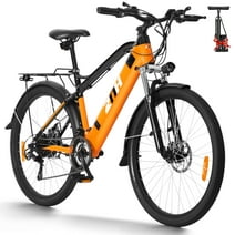 Z3 Pro Model 26'' Electric Mountain Bike Commute Electric Bike for Adults Removable Battery 7 Speeds 350W Pedal Assist Motor Orange