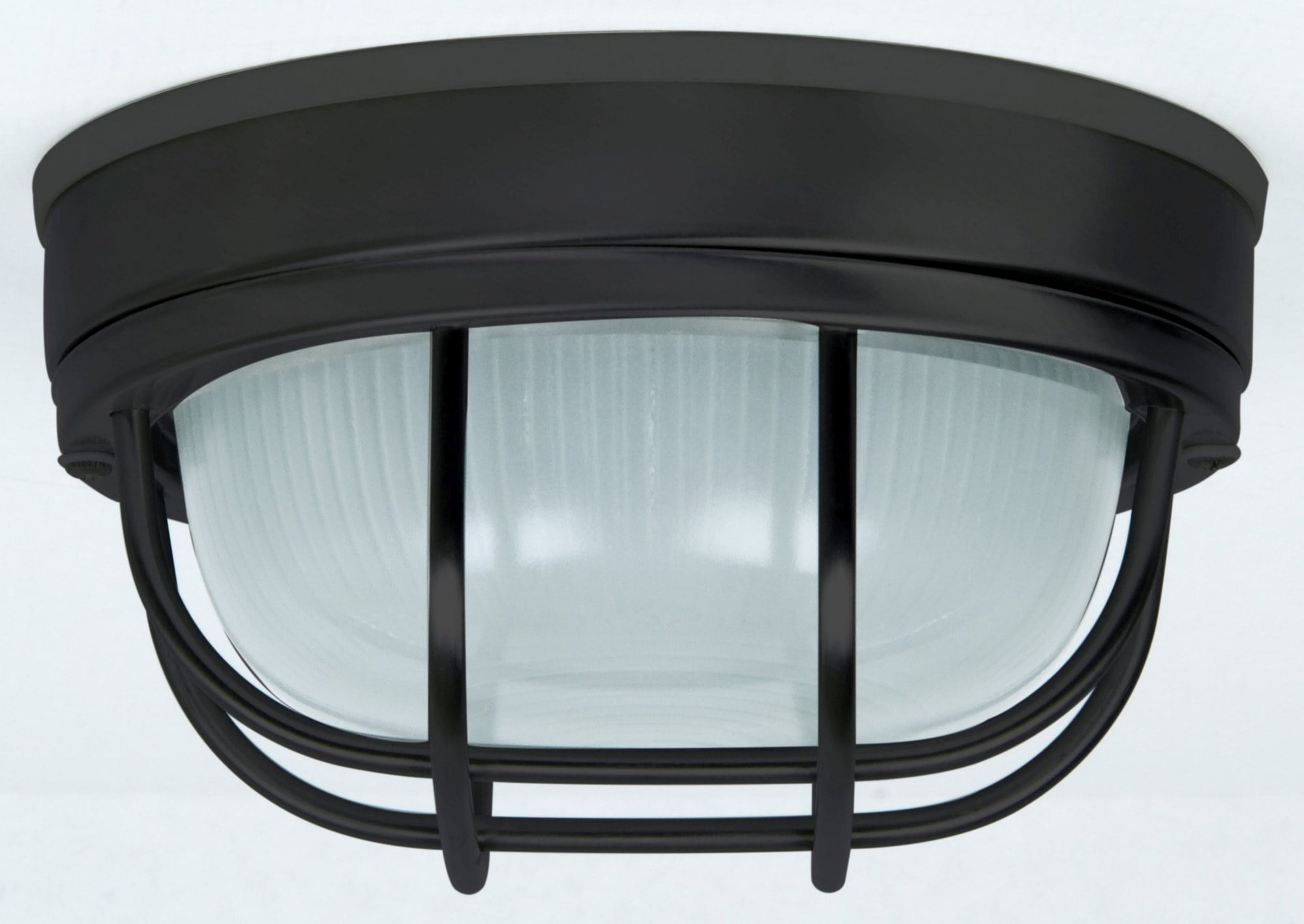 Matte Black Glass Outdoor Flush Mount Ceiling Light