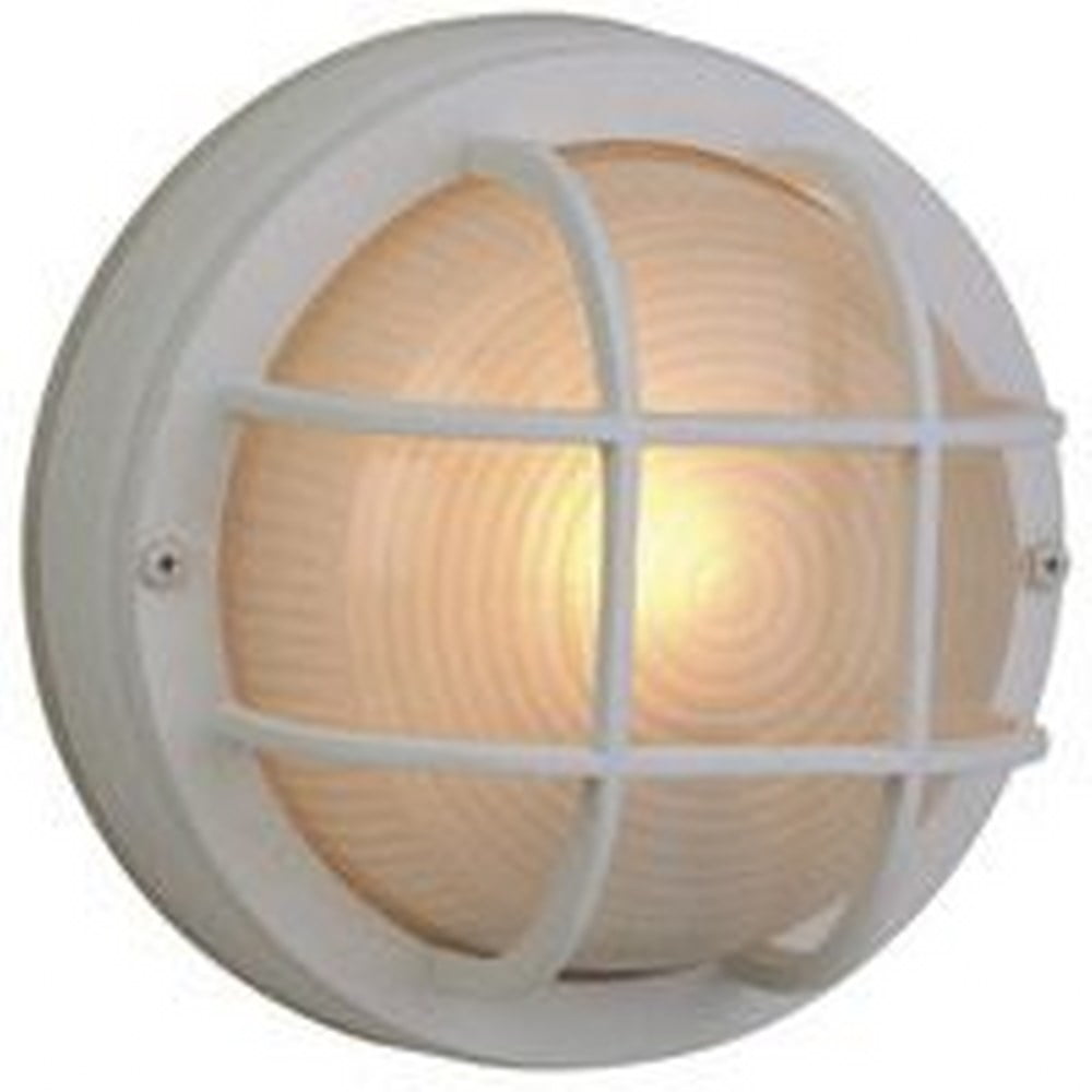 Matte White Glass Bulkhead Outdoor Flush Mount Light