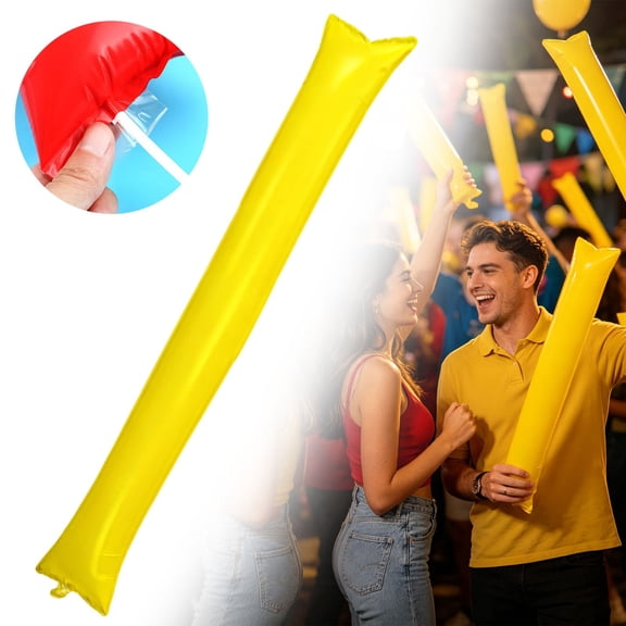 Z52LingLing Decoration 1pc Inflatable Cheering Sticks Loud Noise Maker Thunder Sticks For Sports Games Yellow