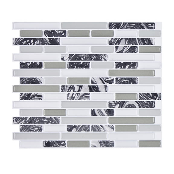 Z52LingLing Decoration 3D Self-Adhesive Kitchen Backsplash Tile Sticker, Waterproof Epoxy Mosaic Wall Tile Decal, 23*28cm, 1-Piece