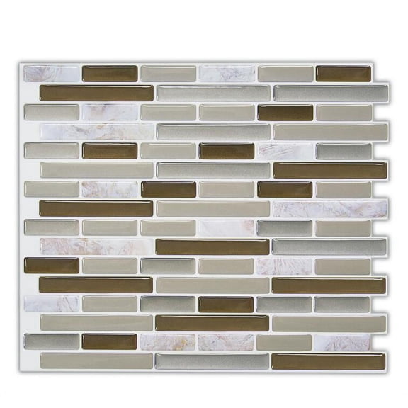 Z52LingLing Decoration 3D Self-Adhesive Kitchen Backsplash Tile Sticker, Waterproof Epoxy Mosaic Wall Tile Decal, 23*28cm, 1-Piece
