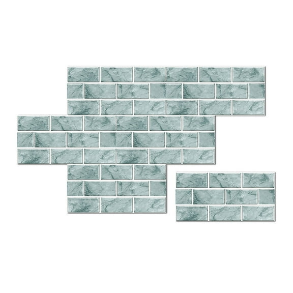 Z52LingLing Decoration 6-Pack Waterproof Self-Adhesive Brick-Like Wall Sticker – Misty Blue Finish for Living & Dining Rooms
