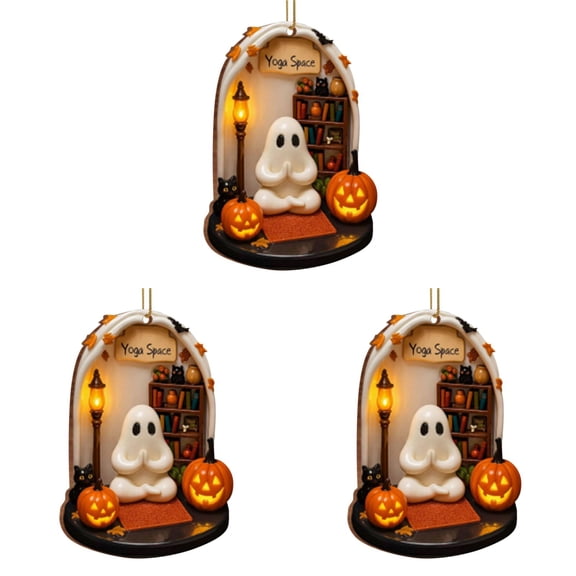 Z52LingLing Decoration 7.5-Inch Resin Skeleton holding Juice Cup with 3 Hanging Charms