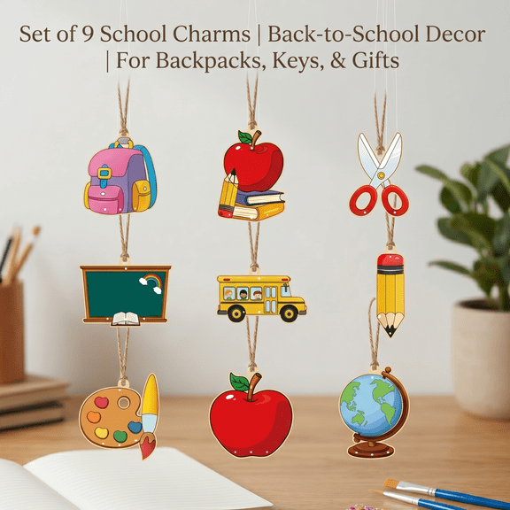 Z52LingLing Decoration 9-Pack DIY Wooden Wind Chime Craft Kit Blank Window Suncatcher Ornaments with Hanging Strings Arts and Crafts Set for Kids Adults