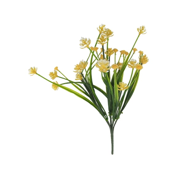 Z52LingLing Decoration Artificial Forget Me Not Flowers Plastic Faux Wildflower Bouquet Shrub Yellow