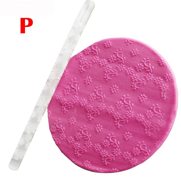 Z52LingLing Decoration Embossed Acrylic Rolling Pin, Daisy Sunflower Pattern Clear Pastry Roller for Fondant, 1-Piece