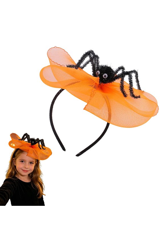 Halloween Orange Spider Web Headband Festive Non-Tightening Hairband 1-Piece