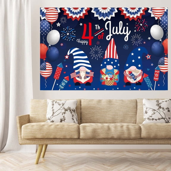 Z52LingLing Decoration Independence Day Decorative Background Cloth, Festive Patriotic Party Backdrop for Home and Event
