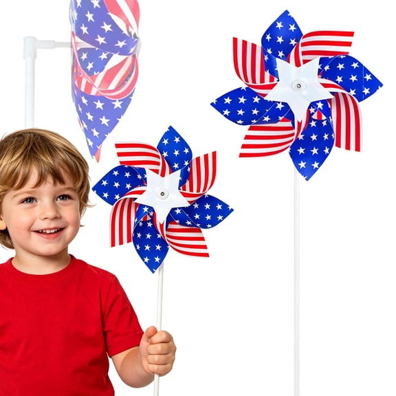 Z52LingLing Decoration Independence Day Decorative Windmill (25cm/8-Blade) – Weather-Resistant Patriotic Yard Spinner