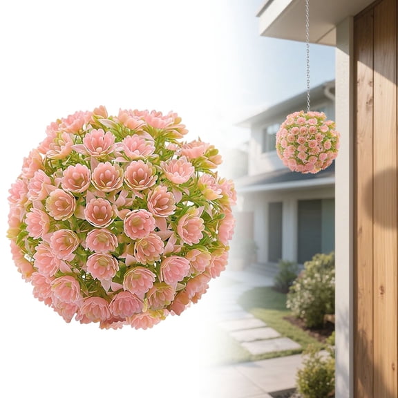 Z52LingLing Decoration Light Pink Artificial Topiary Ball Sphere Faux Floral Decoration for Wedding Home Decor