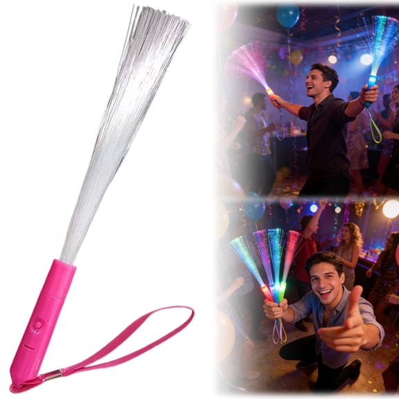 Z52LingLing Decoration Reusable LED Fiber Optic Glow Stick with Lanyard Style C