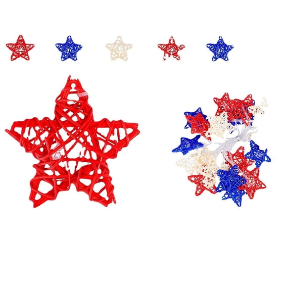 Z52LingLing Decoration Star Shaped Wicker Rattan Balls Vine Woven Hanging Decoration for Vase Fillers Table Centerpiece Wedding Birthday Party Christmas Tree Ornament 10 Pcs