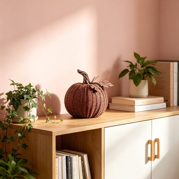 Z52LingLing Decoration Thanksgiving Pumpkin Resin Figurine 14cm Autumn Home Table Decor