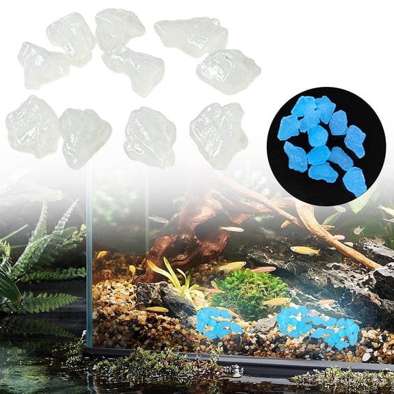 Z52LingLing Decoration White Glow Stones 2cm Honeycomb Luminous Resin Pebbles 10-Piece