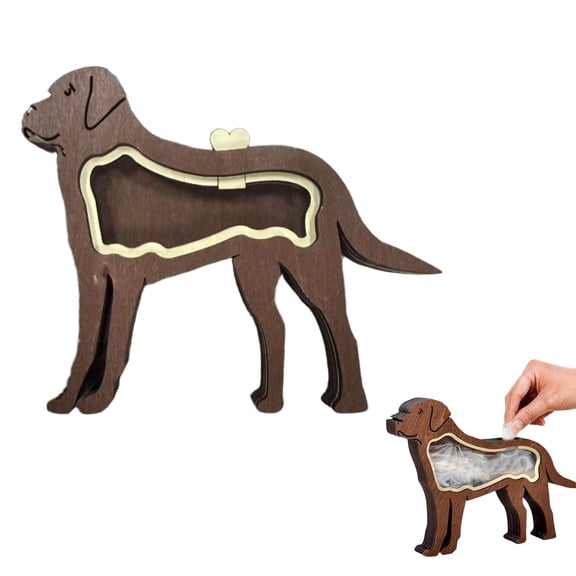 Z52LingLing Decoration Wooden Dog Fur Memorial Keepsake Box Custom Pet Hair Storage Case Style BA