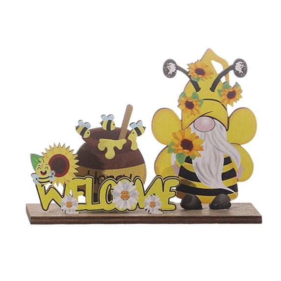 Z52LingLing Decoration Yellow Bee Gnome Figurine A – 5.11" Whimsical Garden Dwarf Ornament for Shelf, Desk & Home Decor