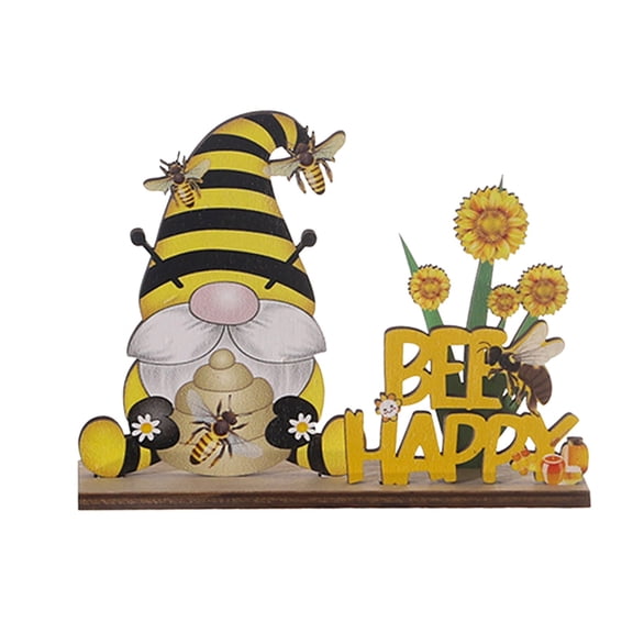 Z52LingLing Decoration Yellow Bee Gnome Figurine B – 5.11" Whimsical Garden Dwarf Ornament for Shelf, Desk & Home Decor