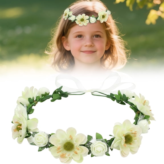 Z52LingLing Decoration white 22x3 Head-Worn Wreath - Versatile and Comfortable Accessory