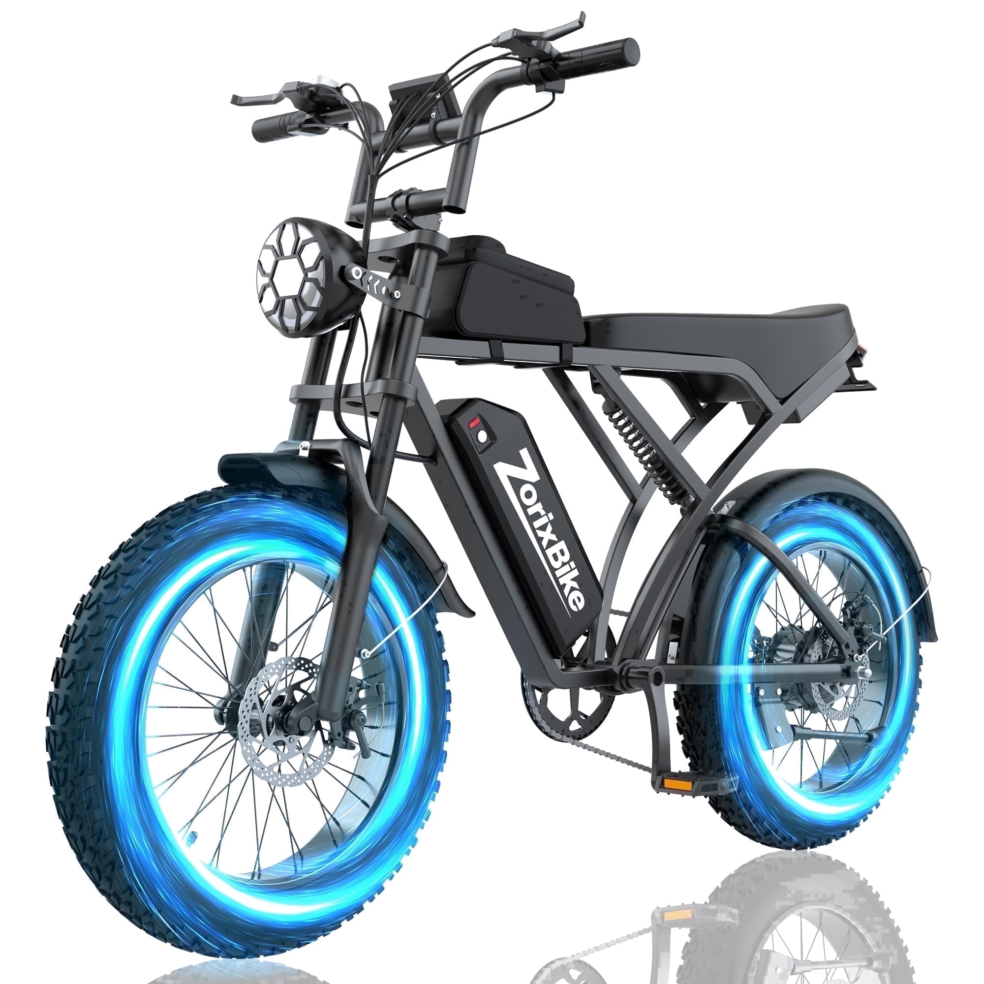 Z6 Mini Electric Mountain Bike - Peak 1500W, 48V 15.6Ah battery, 20×4.0 wide tires, max speed 31 mph, mechanical disc brakes, UL2849 certified, Age 15+
