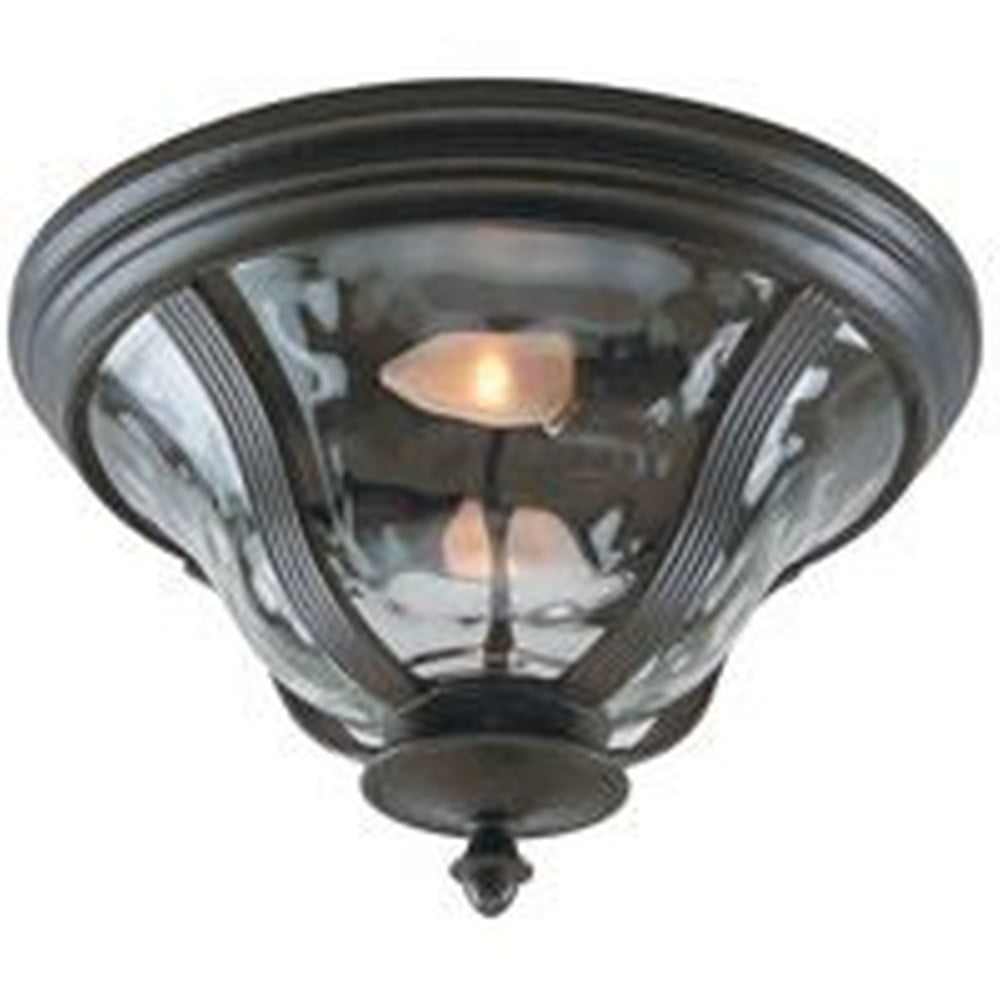 Frances 14" Clear Glass and Bronze Flush Mount Ceiling Light