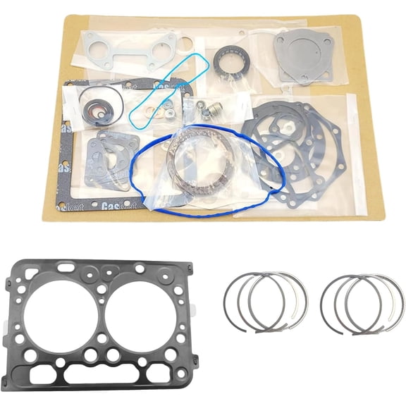 Z602 Full Gasket Kit + Piston Rings For Kubota Z602 Engine Sub-Compact Utility Tractor BX1500 STD piston ring set
