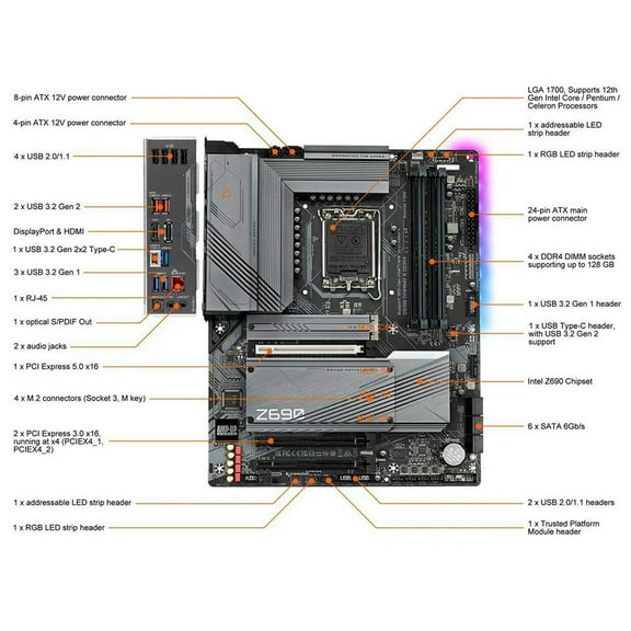 Z690 GAMING X DDR4 ATX Z690 LGA 1700 Motherboard, Z690 GAMING X DDR4