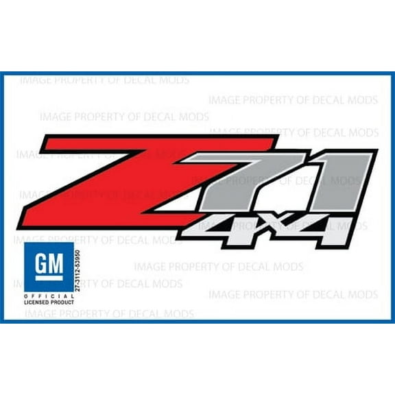 Z71 4x4 decals stickers for GMC Sierra (2007-2013) - F bed side 1500 2500 HD (set of 2) [Officially Licensed, made in the USA, brand Decal Mods]