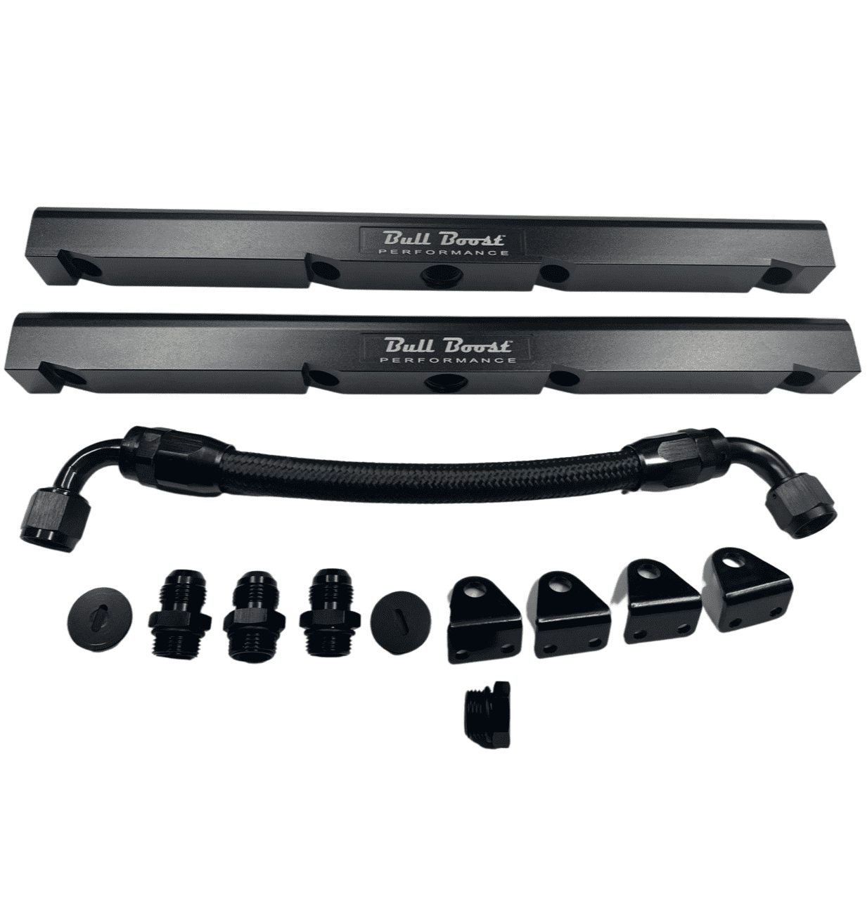 Cross Over Fuel Rails Z893 LS1 / LS6 -8AN high flow BLACK fuel rails w/ fittings & crossover ...
