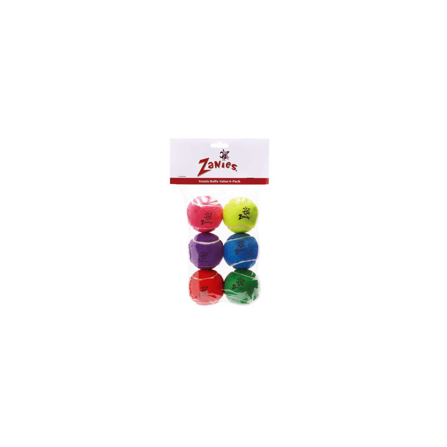 Zanies ZA Tennis Balls 2.5In 6Pk Asst