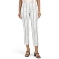 thumbnail image 1 of ZAC & RACHEL Women's High Rise Slim Fit Striped Cropped Pants-White / 10, 1 of 4