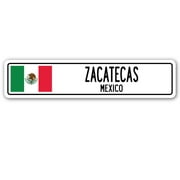 ZACATECAS MEXICO Street Sign Mexican flag city country road wall gift