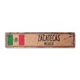 thumbnail image 1 of ZACATECAS MEXICO Vintage Aluminum Street Sign Mexican flag city country road rustic metal tin wall gift | Indoor/Outdoor | 24" Wide, 1 of 4