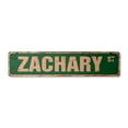 thumbnail image 1 of ZACHARY Vintage Aluminum Street Sign Childrens Name Room Metal Sign rustic metal tin | Indoor/Outdoor |  18" Wide, 1 of 4
